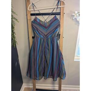 O'Neill Multi-Color Striped Spaghetti Strap Dress Small NWT
